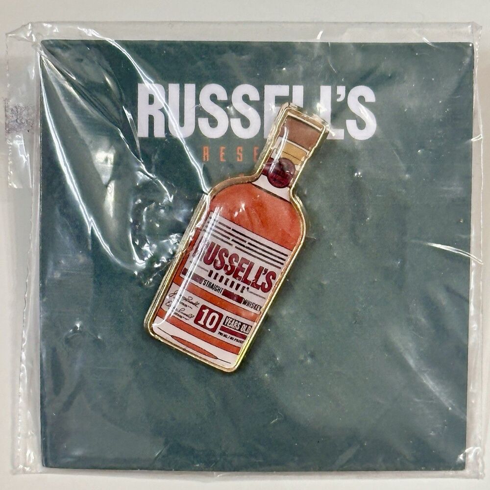 NEW! Russells Reserve 10 Year Old Bourbon Whiskey Bottle Enamel Pin Button